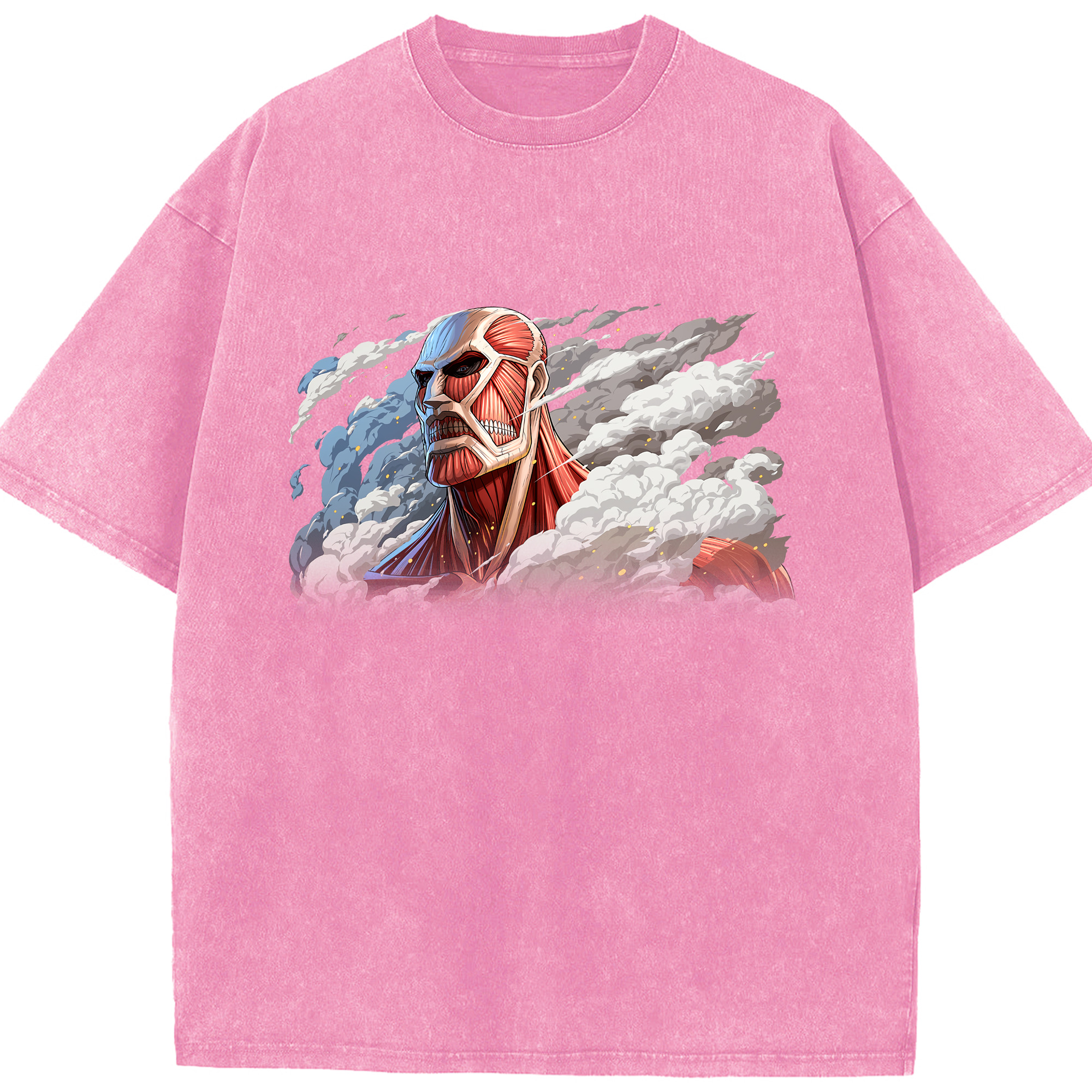 （画像用） 進撃の巨人 Attack on Titan 綿100% ヴィンテージ風 半袖Tシャツ（フロントプリント）